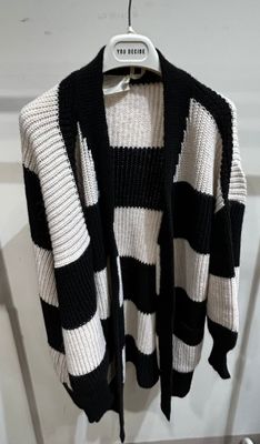 CARDIGAN YOU DECIDE BIANCO/NERO