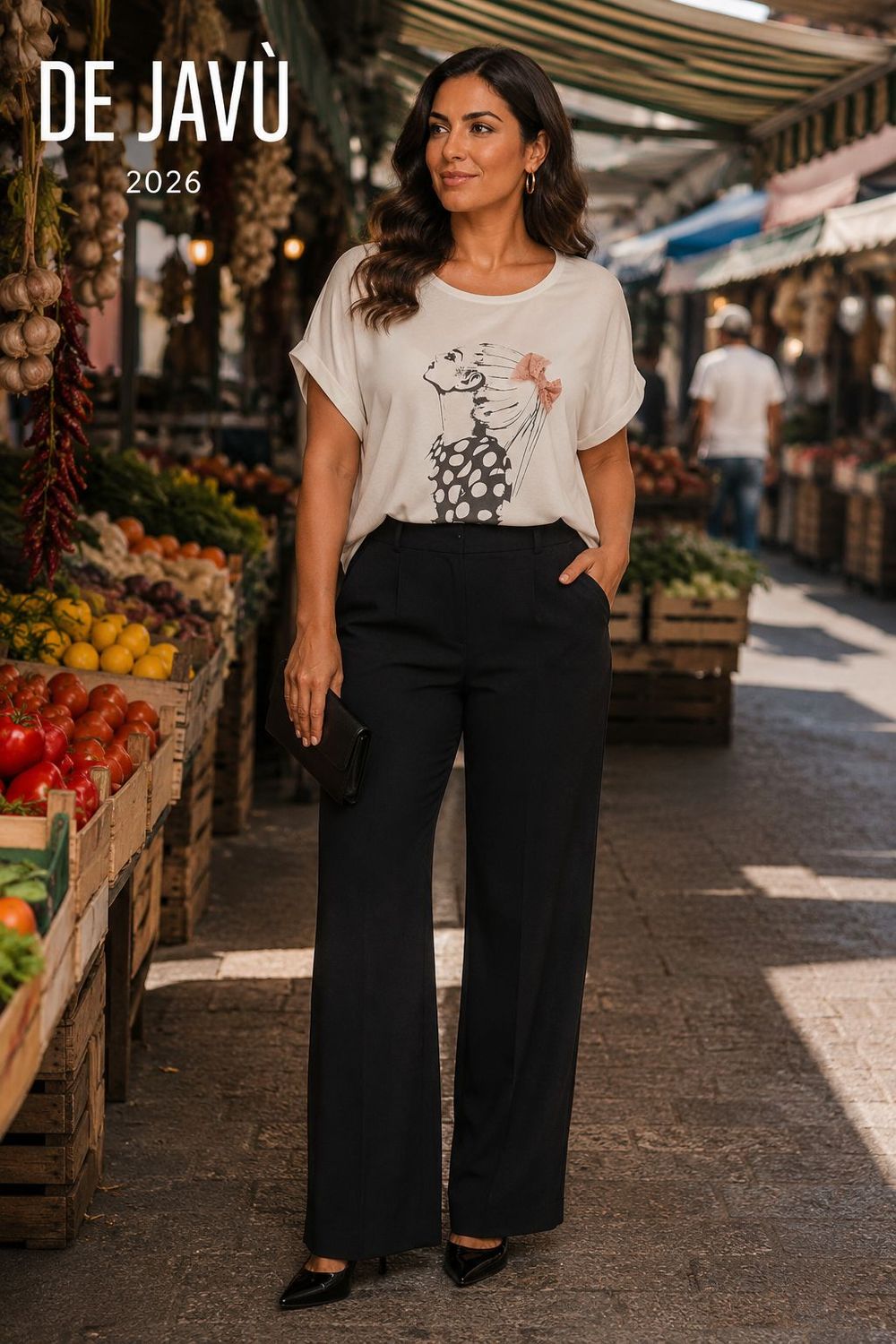 T-SHIRT STAMPA FIOCCO DEJAVU T-SHIRT STAMPA FIOCCO DEJAVU