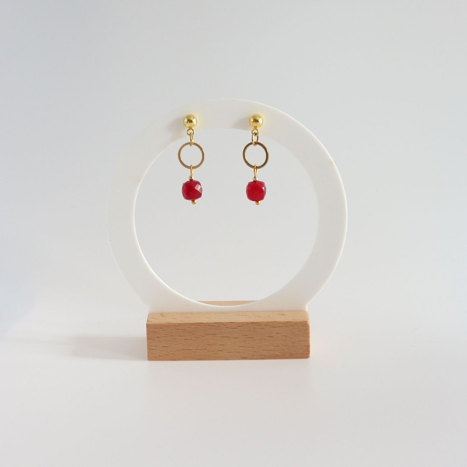 Kolczyki z czerwonego chalcedonu