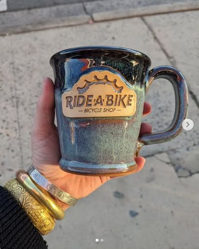 Ride-A-Bike Coffee Mug; 12oz; Emerald Blue (Morning Rambler)