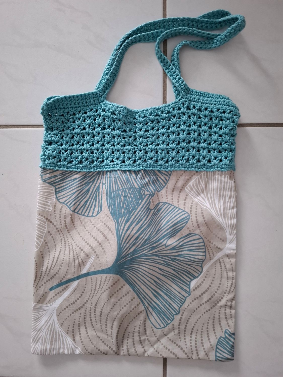 Stoff/Häkel-Tasche