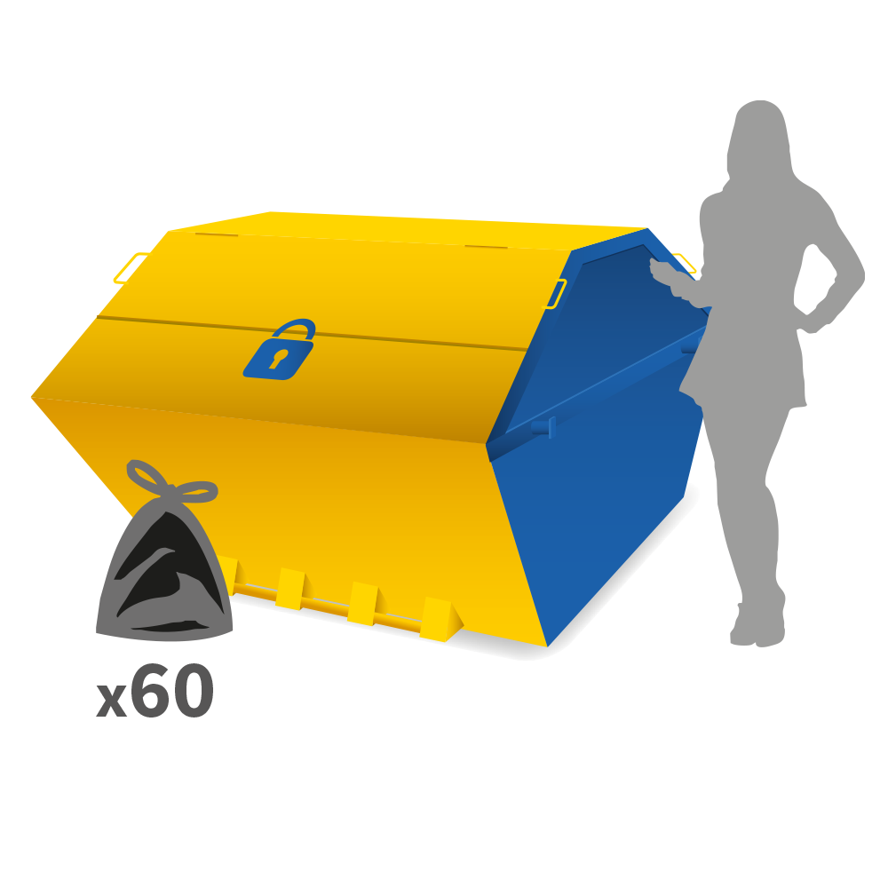 6 yard enclosed lockable skip