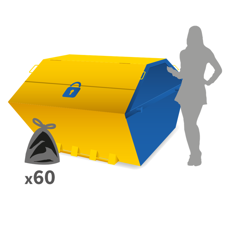 6 yard enclosed lockable skip