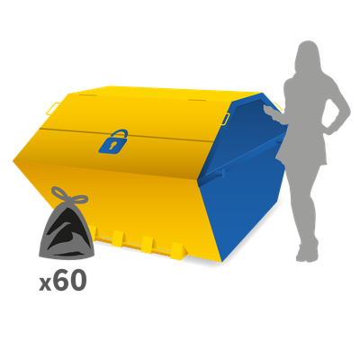 6 yard enclosed lockable skip