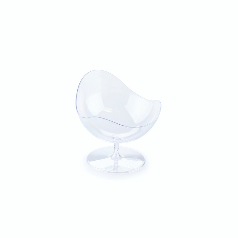 1.7oz. Mini Slated chair Bowl, Clear - SAMPLE -