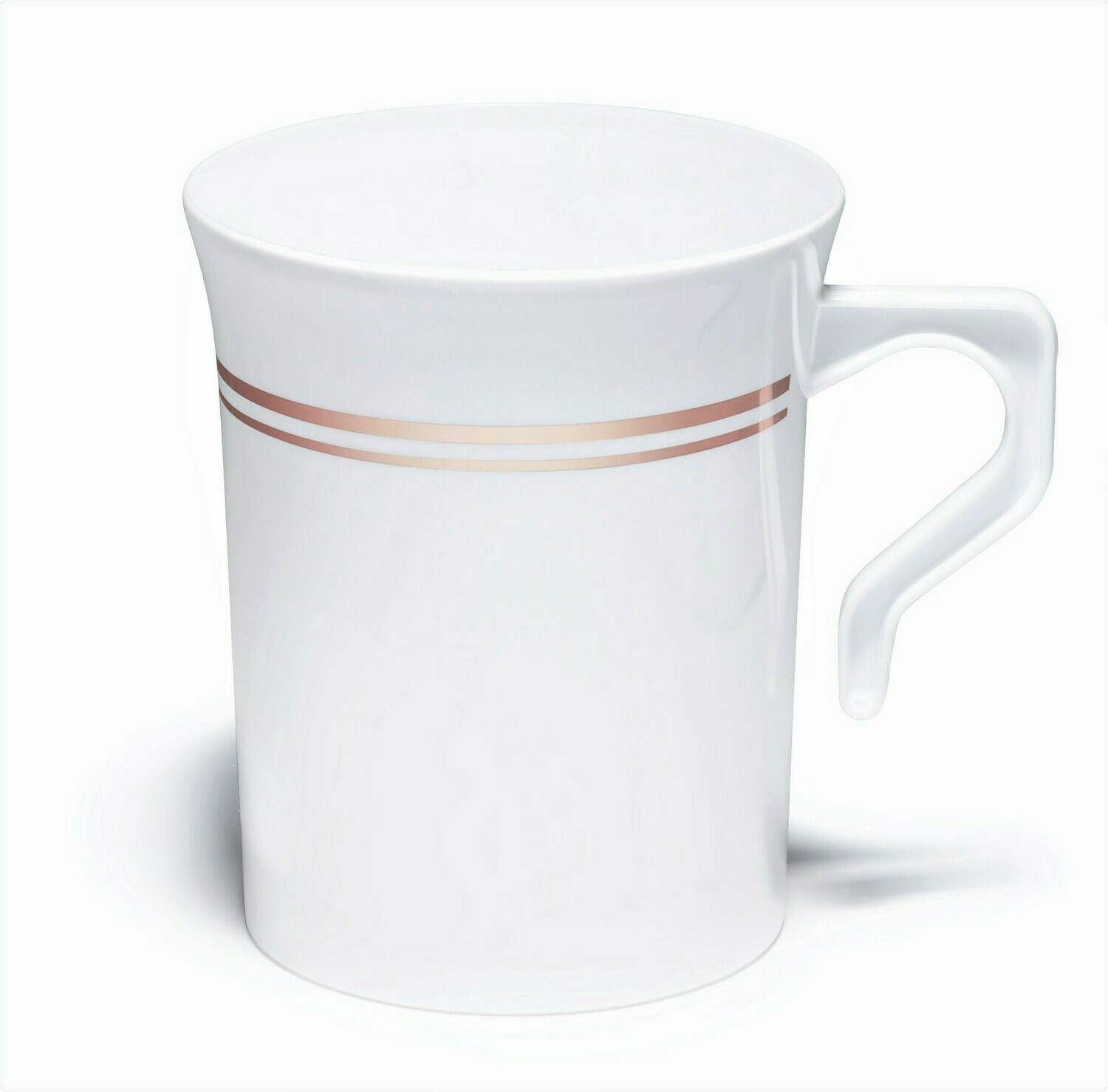 8 oz Coffee Mug White & Rose Gold line