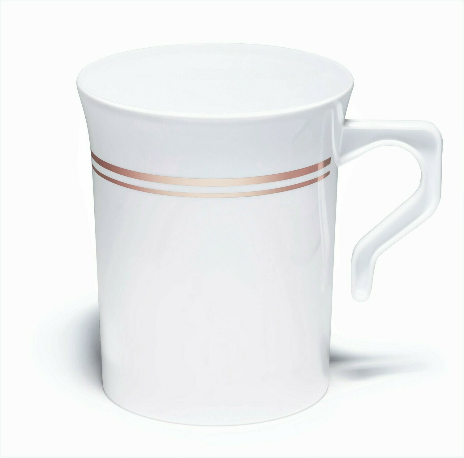 8 oz Coffee Mug White &amp; Rose Gold line