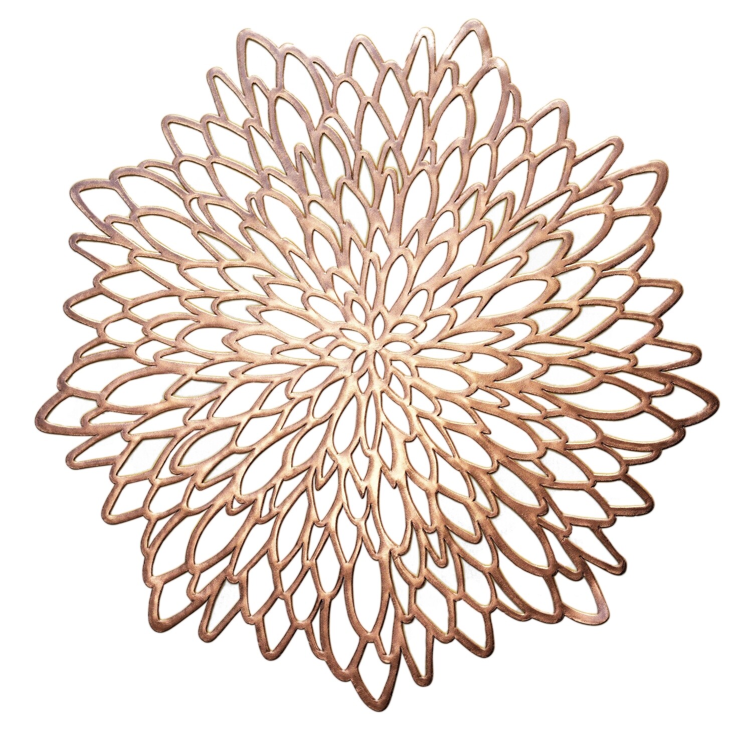 Leaf Design - Round Rose Gold Pressed Vinyl Placemat