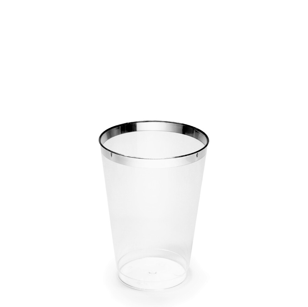 10 oz Heavy Duty Tumblers, Silver Rimmed - 400 pcs -