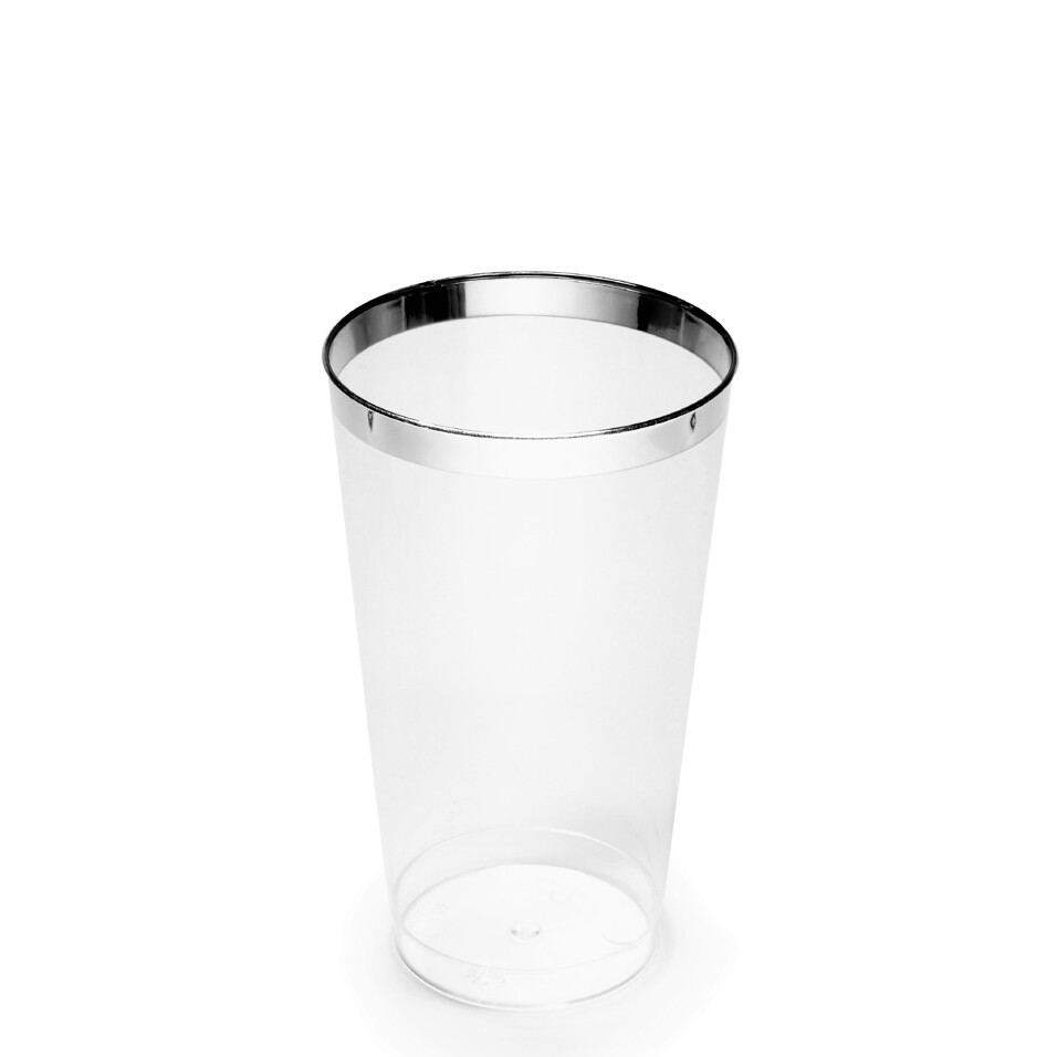 14 oz Heavy Duty Tumblers, Silver Rimmed - 400 pcs -
