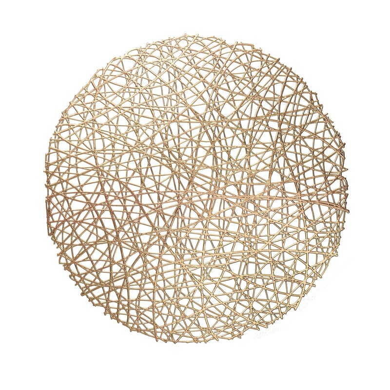 Summer Design - Round Gold Pressed Vinyl Placemat - SAMPLE -