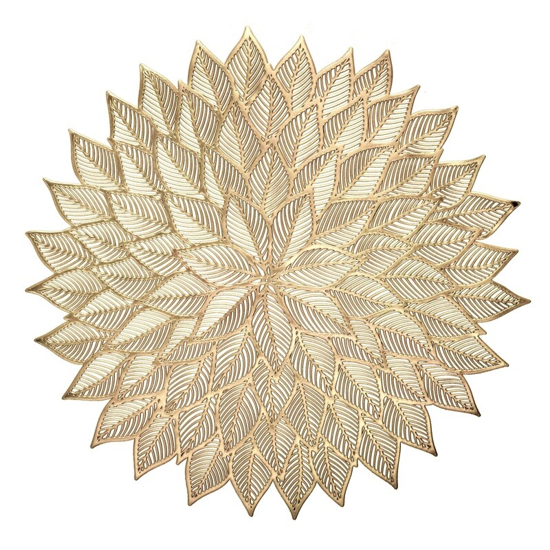 Dhalia Design - Round Matt Gold Pressed Vinyl Placemat