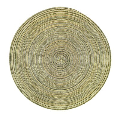 Monaco Design - Green - Round Handcrafted Woven Polyester Placemat