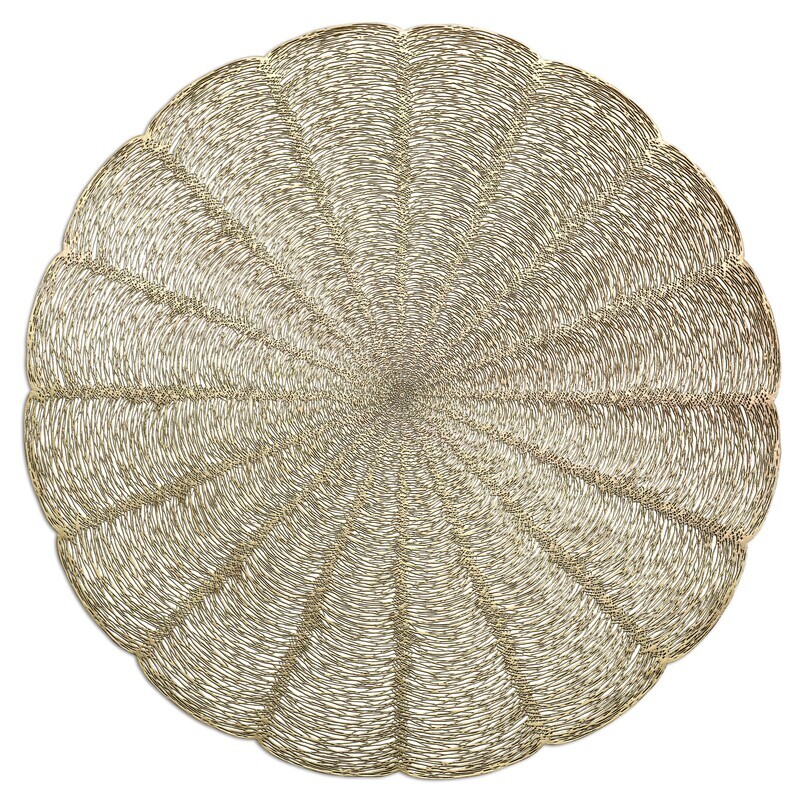 Bloom Design - Round Matt Gold Pressed Vinyl Placemat