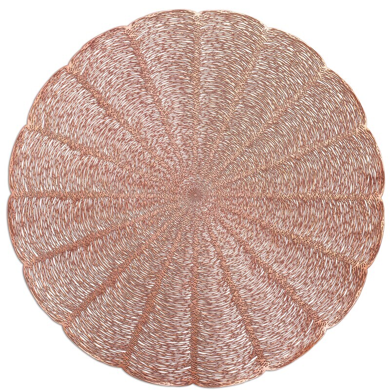 Bloom Design - Round Matt Rose Gold Pressed Vinyl Placemat