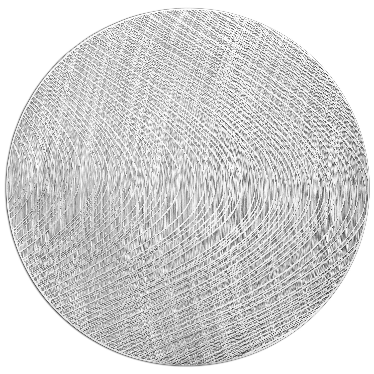 Luna Design - Round Shinny Silver Pressed Vinyl Placemat