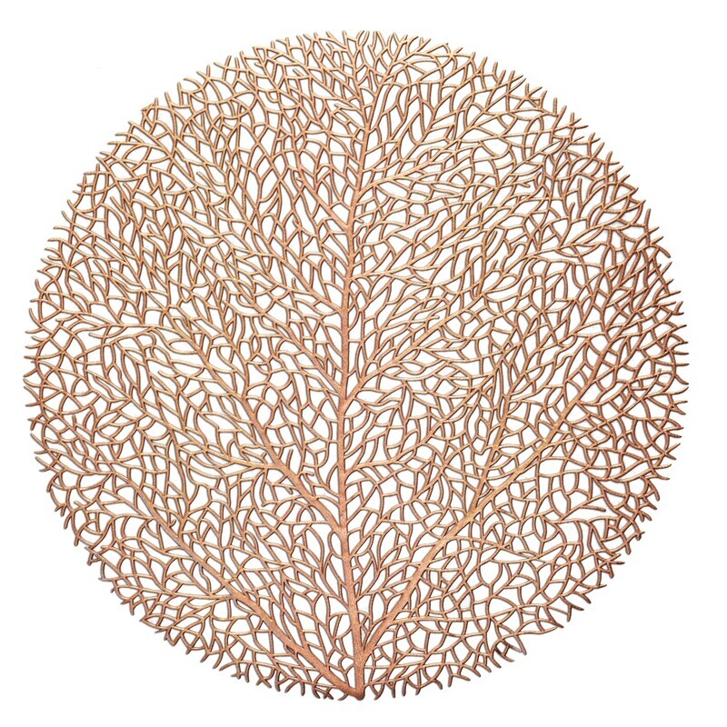 Eden Design - Round Matt Rose Gold Pressed Vinyl Placemat