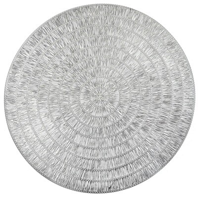Splendor Design - Shinny Silver - Round Pressed Vinyl Placemat