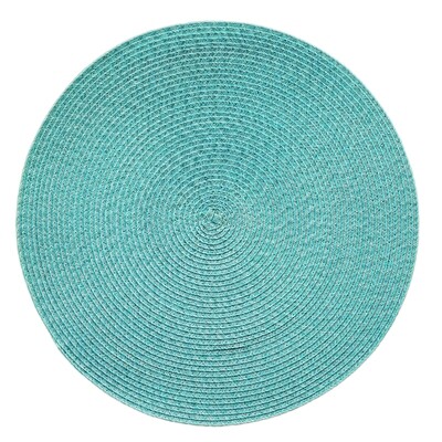 Tuscany Design - Tiffany Blue - Round Handcrafted Woven Polyester Placemat