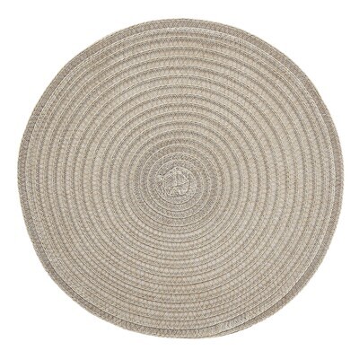 VIVAI Design - Beige - Round Handcrafted Woven Polyester Placemat