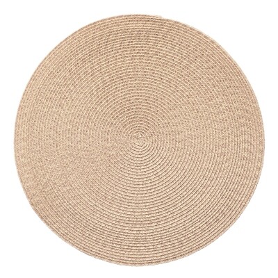 Tuscany Design - Beige - Round Handcrafted Woven Polyester Placemat