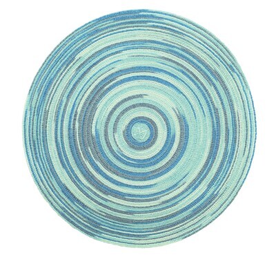 TWIST Design - Light Dark Blue - Round Handcrafted Woven Polyester Placemat