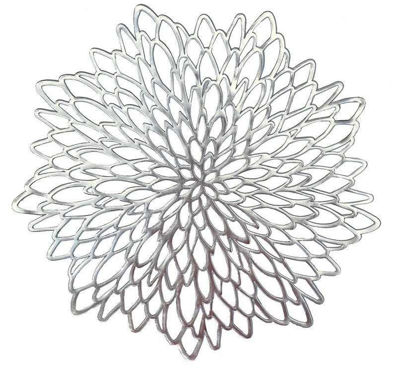 Leaf Design - Silver Pressed Vinyl Placemat