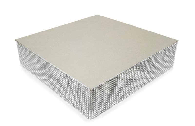 14&quot; Square Rhinestone Cake Stand - SILVER - SAMPLE -