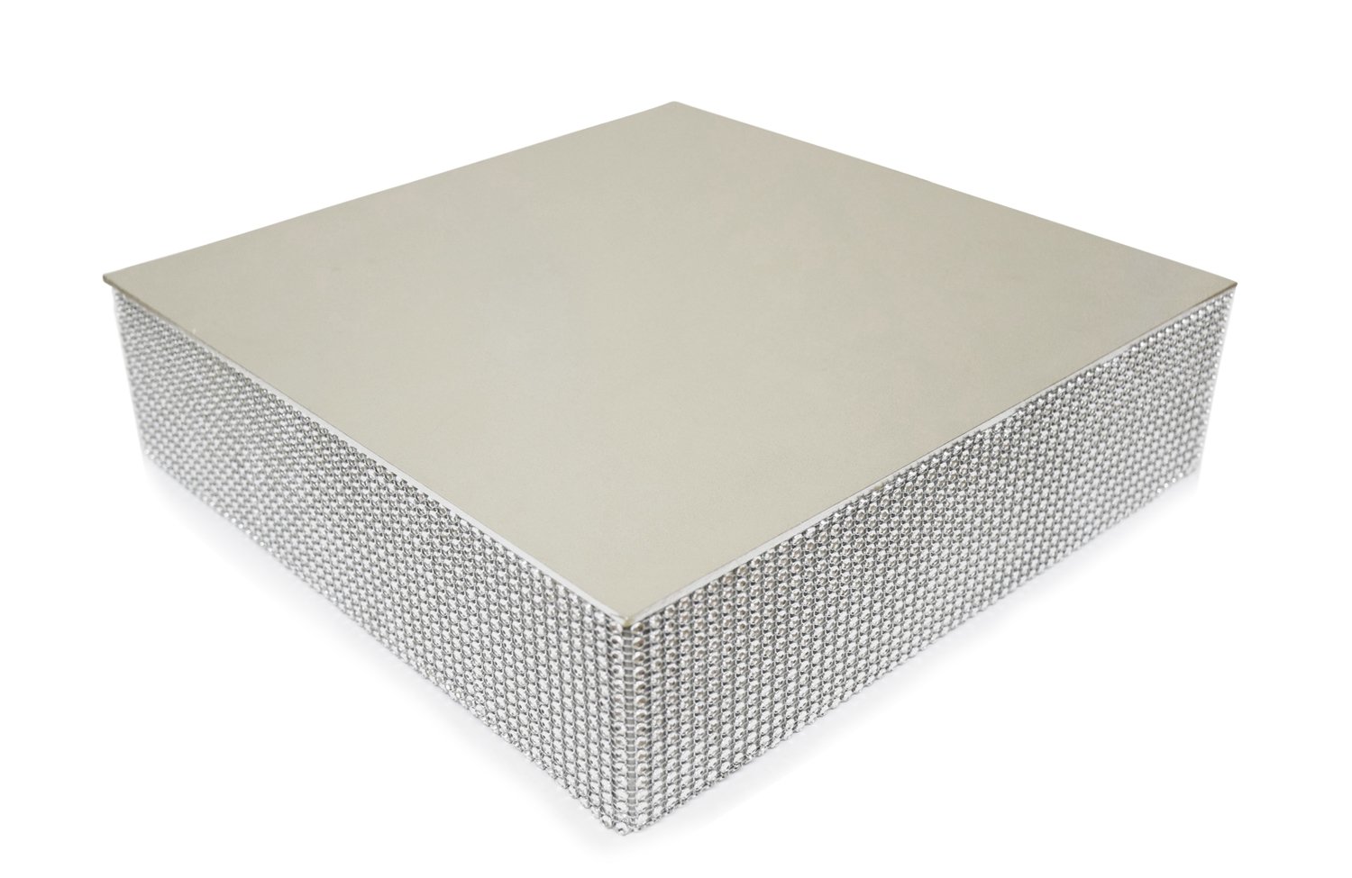 16&quot; Square Rhinestone Cake Stand - SILVER - SAMPLE -