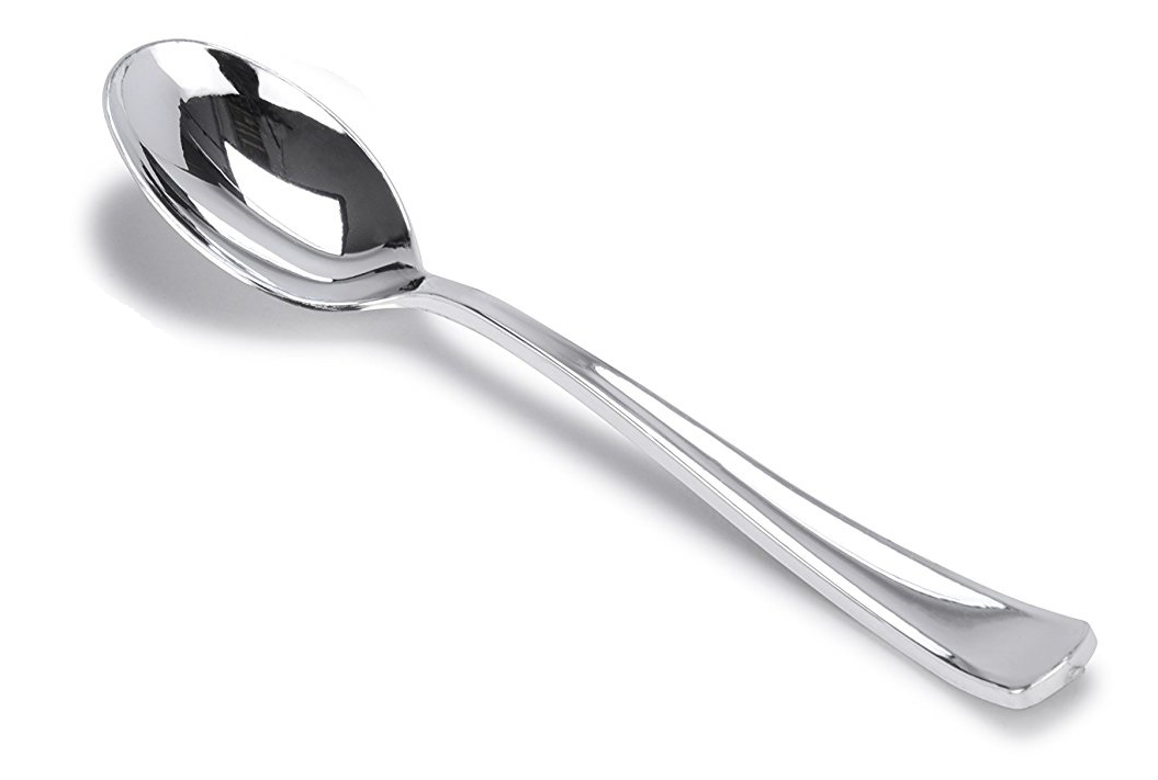 Plastic Silver Spoon - SAMPLE -