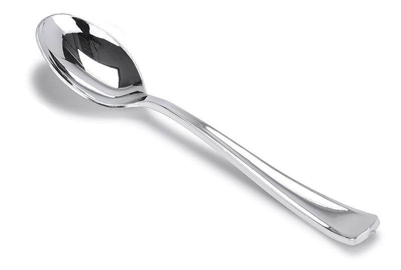 Plastic Silver Spoon - SAMPLE -