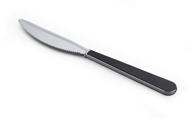 Plastic Black / Silver Knife - SAMPLE -