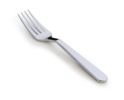 Plastic White / Silver Fork