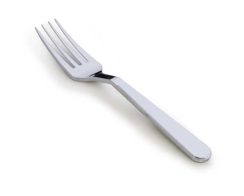 Plastic White / Silver Fork - SAMPLE -