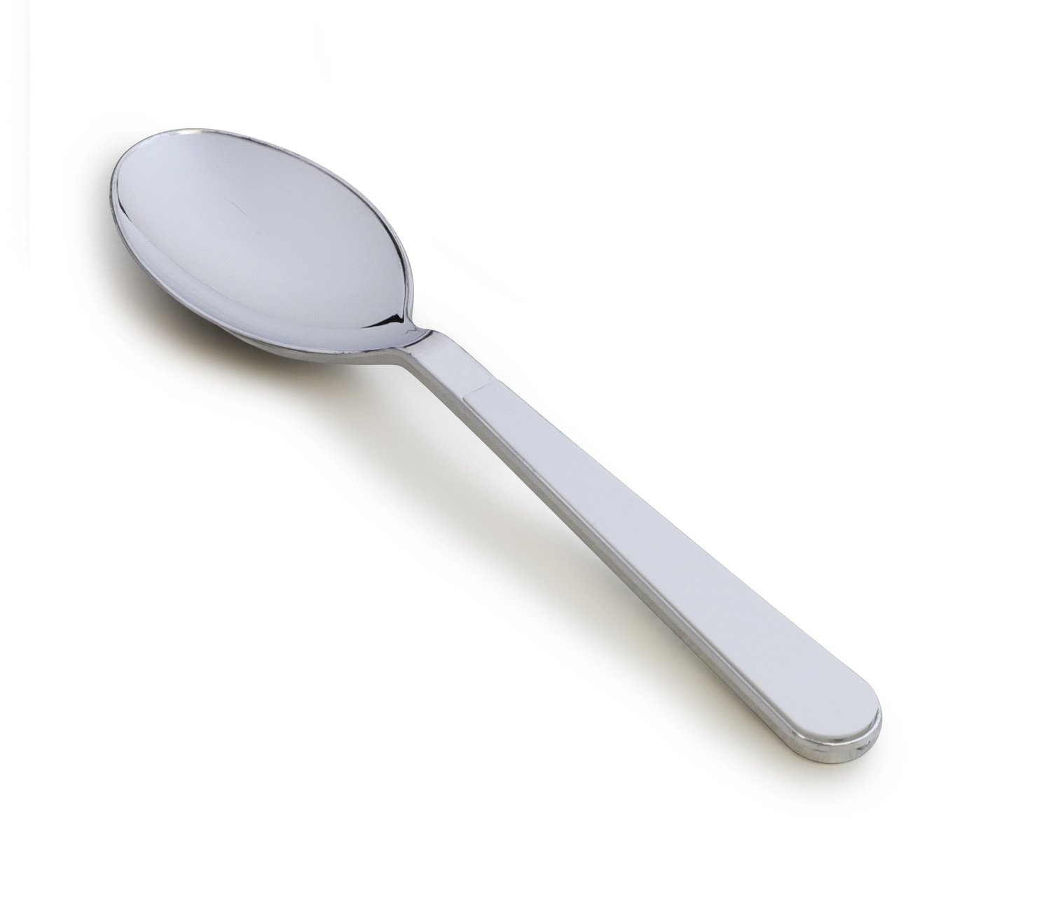 Plastic White / Silver Spoon - SAMPLE -