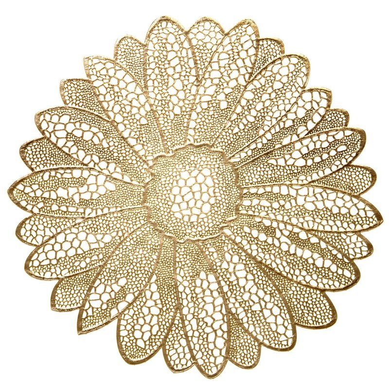 Fiore Design - Round Gold Pressed Vinyl Placemat