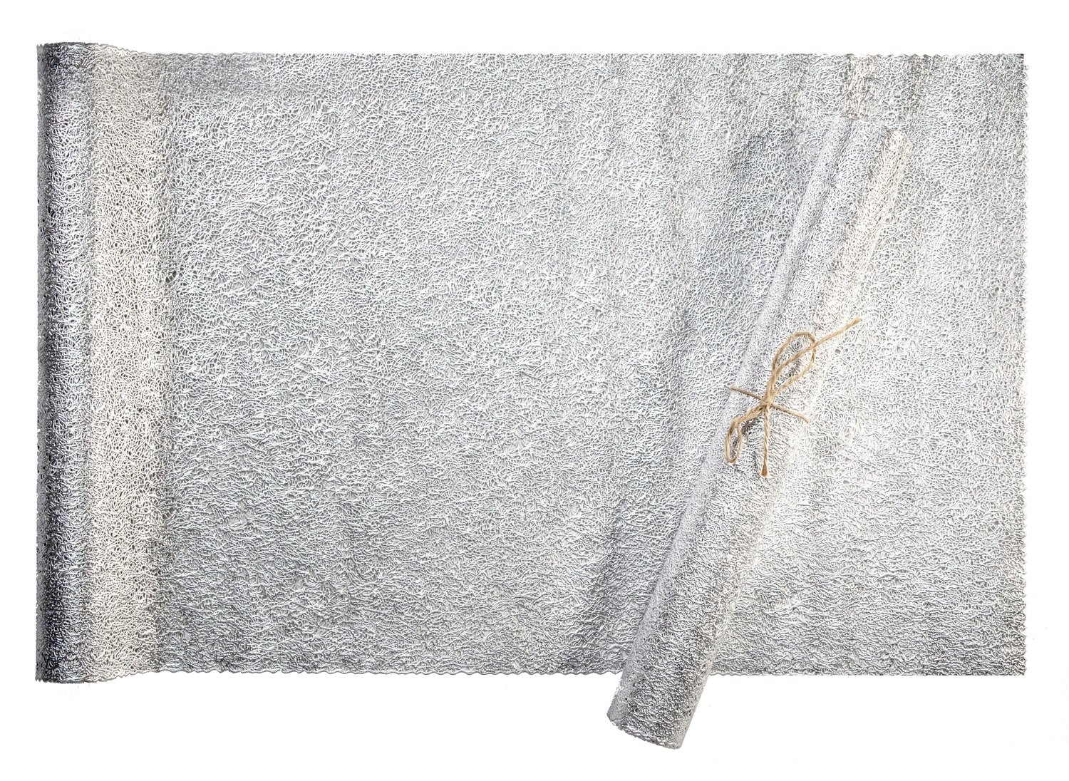 Glam Table Runner Silver Pressed Vinyl - SAMPLE -