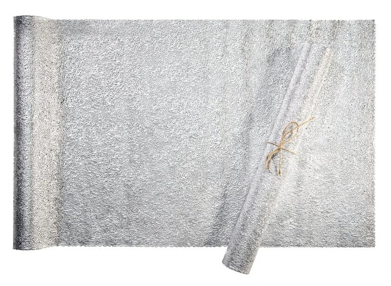 Glam Table Runner Silver Pressed Vinyl - SAMPLE -