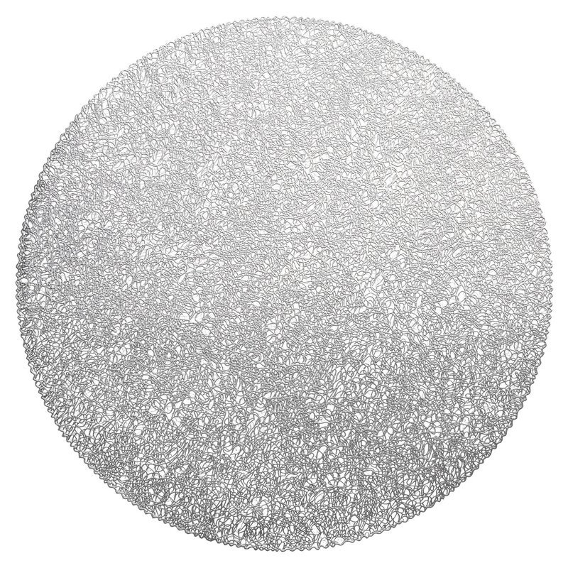 Glam Design - Round Silver Pressed Vinyl Placemat - SAMPLE -