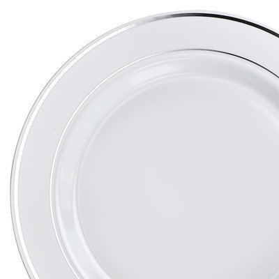 DOUBLE RIMMED         -  WHITE &amp; SILVER   -