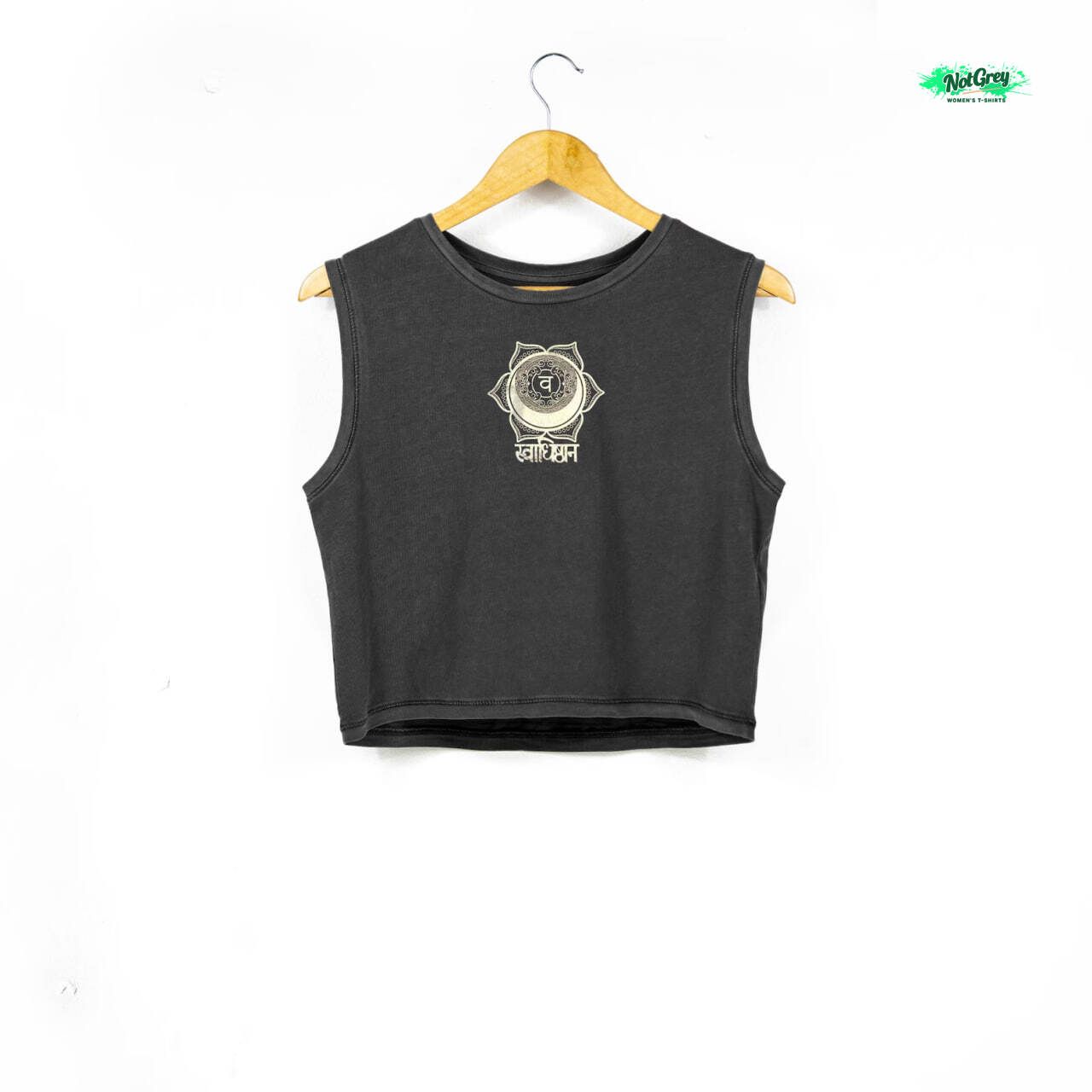 The Sacral Chakra Crop Tank - Vintage Charcoal