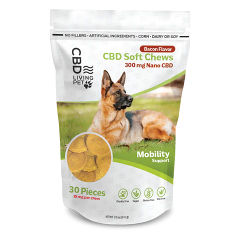 CBD Dog Chews, Flavor/Purpose: Mobility/Bacon