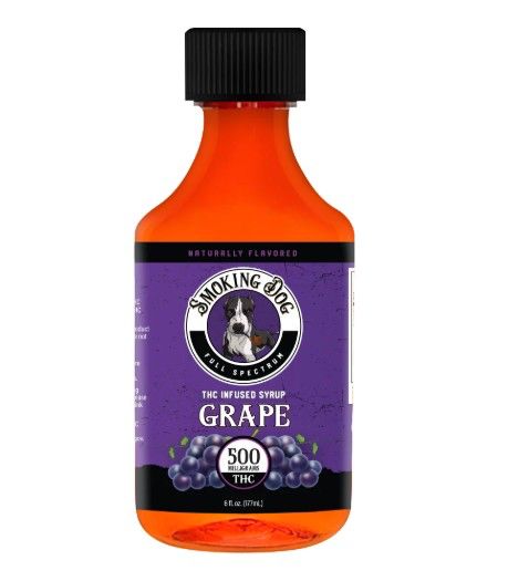 Smoking Dog THC Syrup, Flavor: Grape, MG: 500 mg