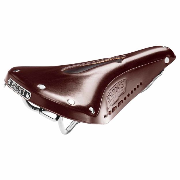 SELLE BROOKS B17 SHORT, TROUÉE "CARVED", Color: Brun antique