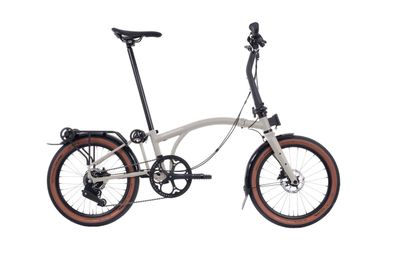 Brompton G Line, avec garde-boue et porte-bagages, crème «Traildust White»