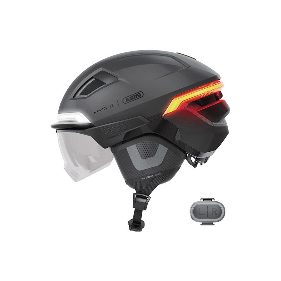 Casque de vélo Abus Hyp-E Ace, Couleur: Noir ("titan volcan"), Taille: M (54-58 cm)