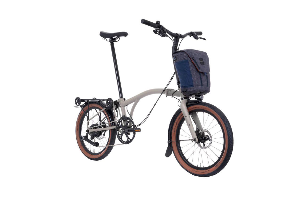 Brompton G Line électrique,  avec porte-bagages, Traildust white, Taille: P
