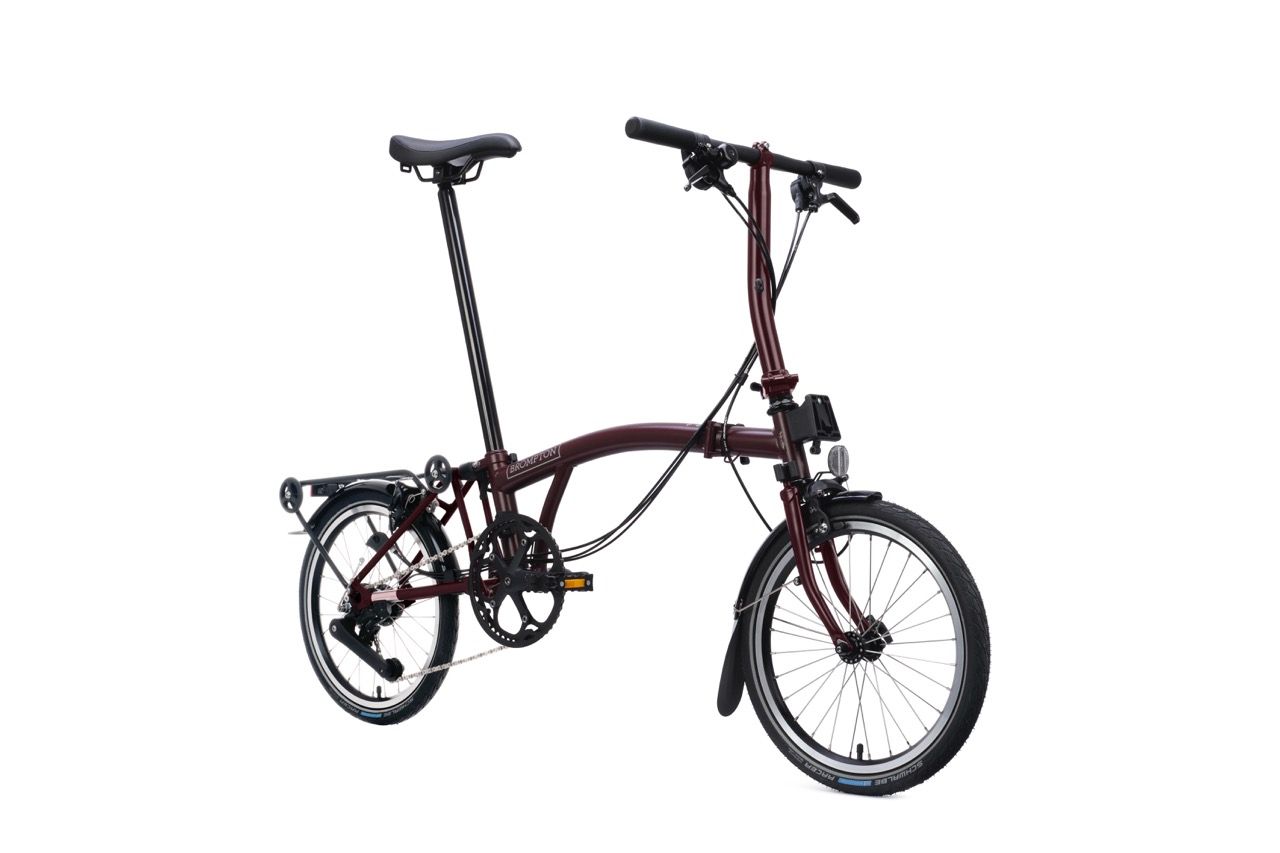 Brompton C Line 12, with rack, plum red, Hauteur de guidon: Basse (s)