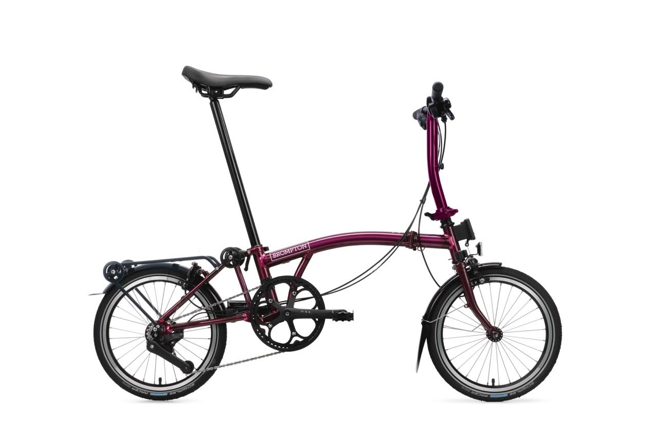 Brompton C Line 12, with rack, amethyst lacquer