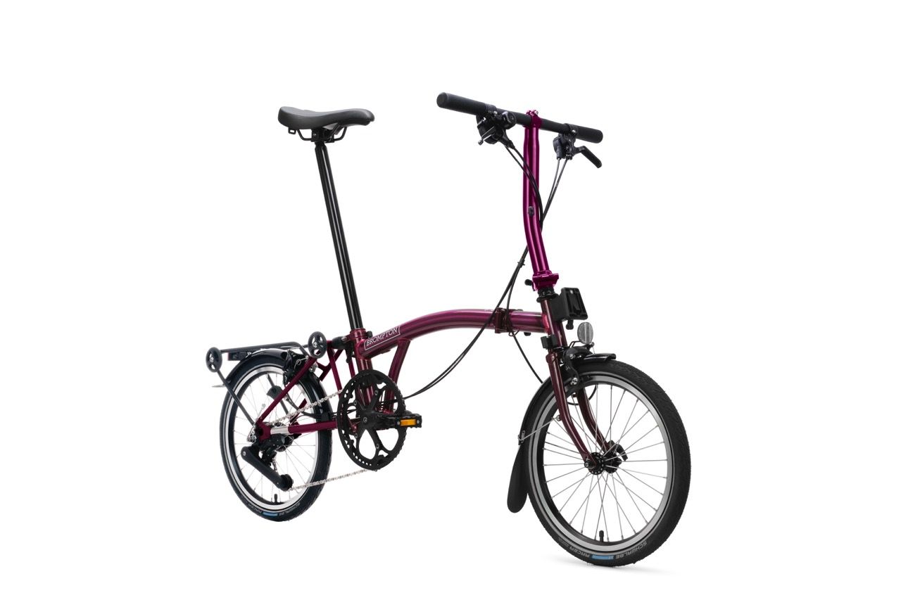 Brompton C Line 12, with rack, amethyst lacquer, Hauteur de guidon: Basse (s)